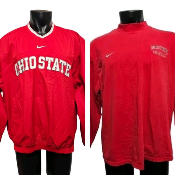 Nike Team Ohio State Buckeyes Windbreaker Pullover WITH Mock Neck Shirt XL - Picture 1 of 15